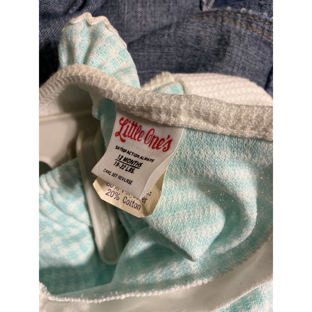 Vintage 80's 70s Little One's Baby Girls Dress Set 12 Mon Original K Mart Tag - Picture 6 of 7